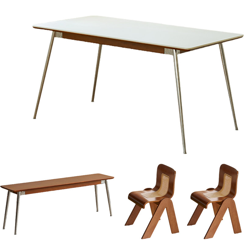 Slate Dining Table Set, 29.8"H x 55.1"L x 31.5"W