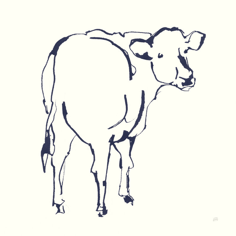 Vache Line bleu marine, H 30 po x l 30 po