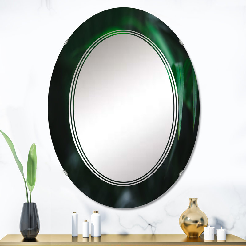 Miroir mural tropical avec fougère tropicale, 36 po x 24 po