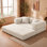 Canapé-lit de sol convertible de 63 po, canapé modulaire en velours côtelé avec futon moderne 4-en-1 pour salon, base antidérapante, sans assemblage