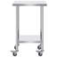 Stainless Steel Work Table 24 x 18 x 38 Inch, with 4 Wheels, 3 Adjustable Height Levels