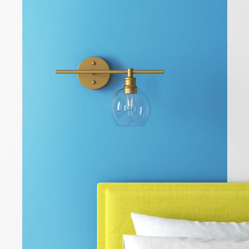 Drinkard Dimmable Bath Sconce, Brass, Clear