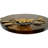 12" Rustic Floral Round Wood Serving Tray with Metal Inlay