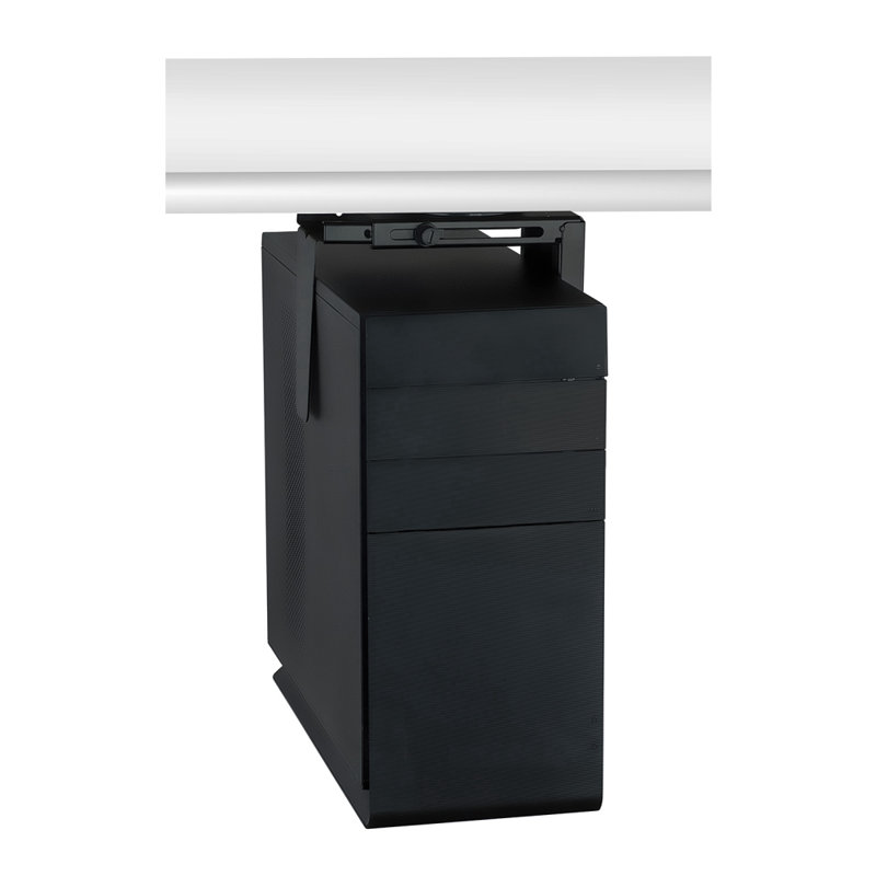 Black Adjustable Wall or Under Desk CPU Mount