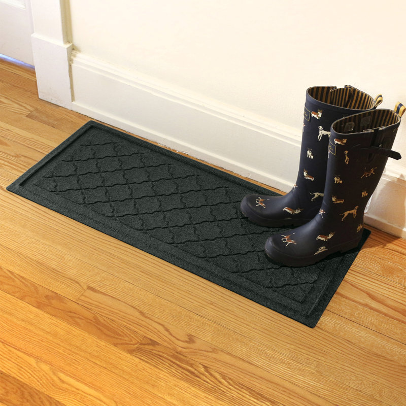 WaterHog Cordova 15 in. x 36 in. Indoor Outdoor Boot Tray, Evergreen