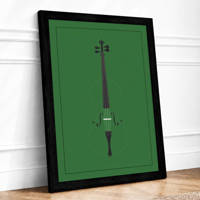 Cello Study Minimalist - Framed Print