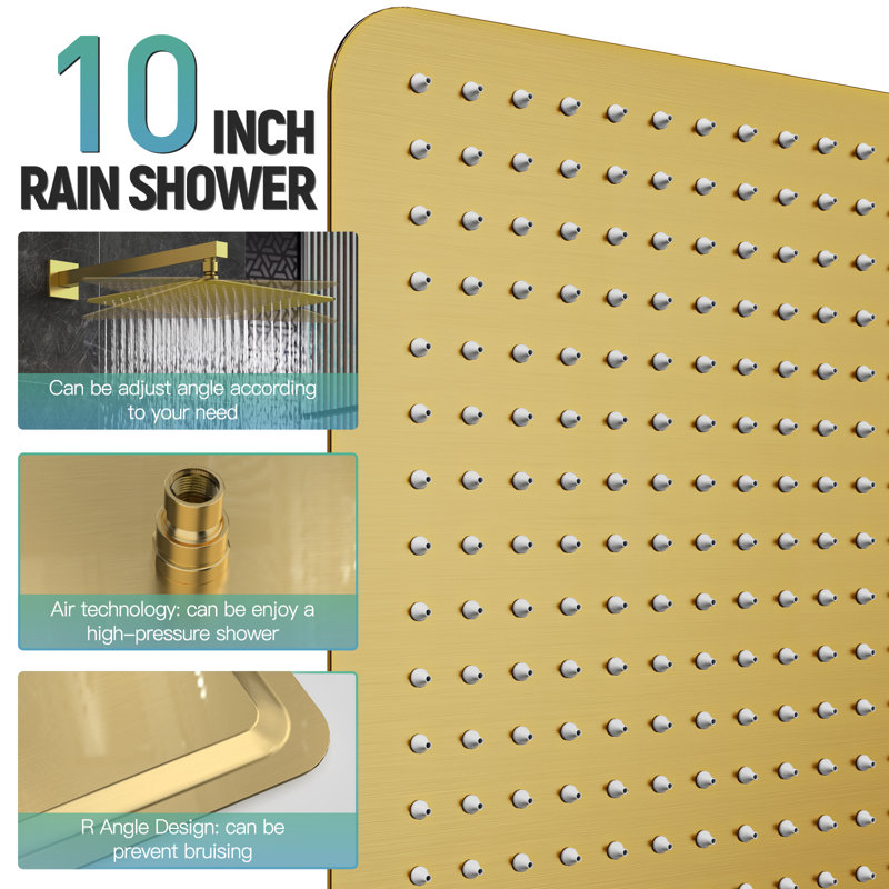 Push Button Shower System, Gold
