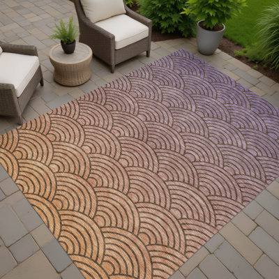Tapis géométrique intérieur / extérieur lavable à la machine Kugler ACN2414