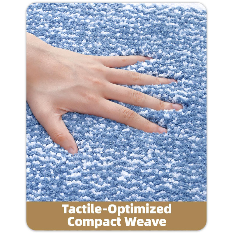 Tapis de bain avec envers antidérapant, Bleu, L 47 po x l 24 po