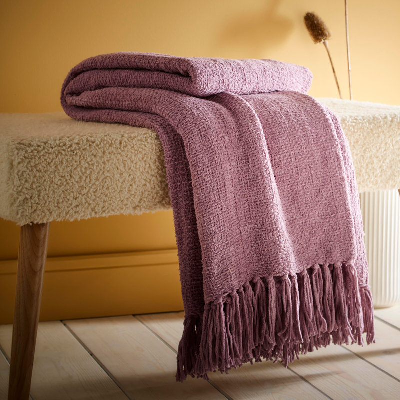 Chenille Throw Throw Blanket, Heather