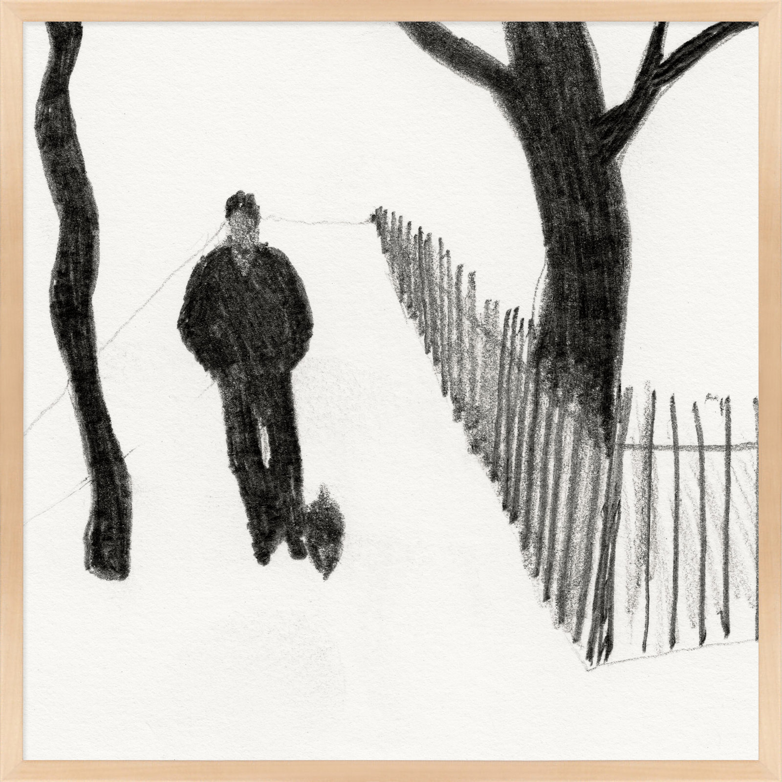 Walking the Dog Print by Simon Schneiderman, Brown, 24" H x 24" W x 1.25" D