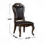 Design traditionnel traditionnel 2 pièces chaises d'appoint en bois massif noyer brun foncé simili cuir sièges formels