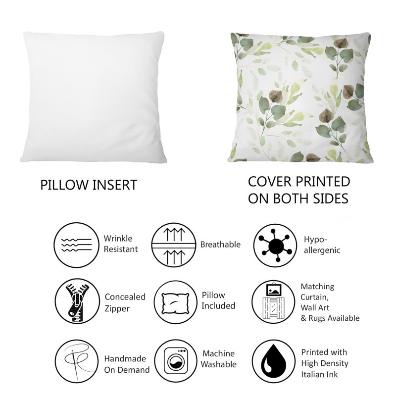 Coussin Green Leaves On
