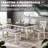 Rustic Farmhouse Extendable Dining Table With Leaf | 60 To 78 Inch Expandable Wood Table | White & Brown Finish