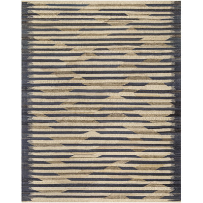 Stockholm Flatweave Striped Area Rug in Brown