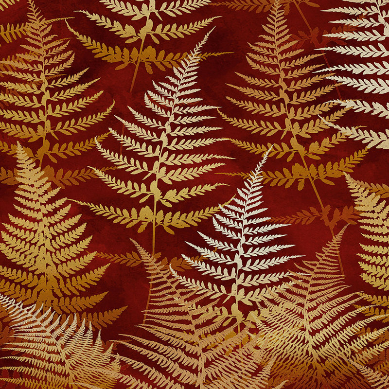 Floral Metallic Wallpaper Roll, Rust