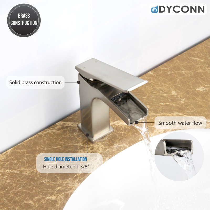 Robinet pour salle de bain à un trou, Nickel brossé