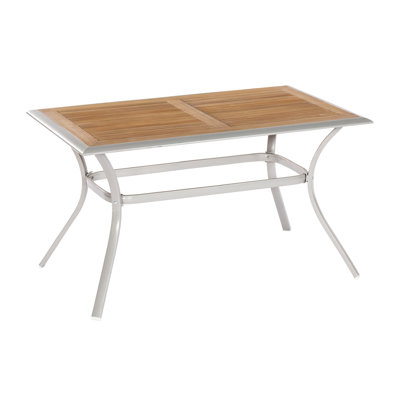 Nordquist Rectangular Solid Wood Metal Outdoor Dining Table - 80 cm W 80 cm D