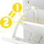 White Marble Colour High Glossy 3 Doors Shoe Cabinet With Retro Handles