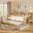 Daybed with Storage Shelves, Multi-functional Bed with Twin Size Trundle Bed and Study Desk-1174741571-1174741569