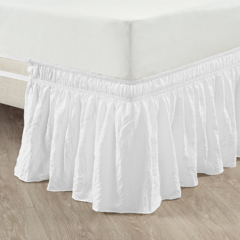 Ruffled Wrap Around Bed Skirt, Queen/King/Cal King, White