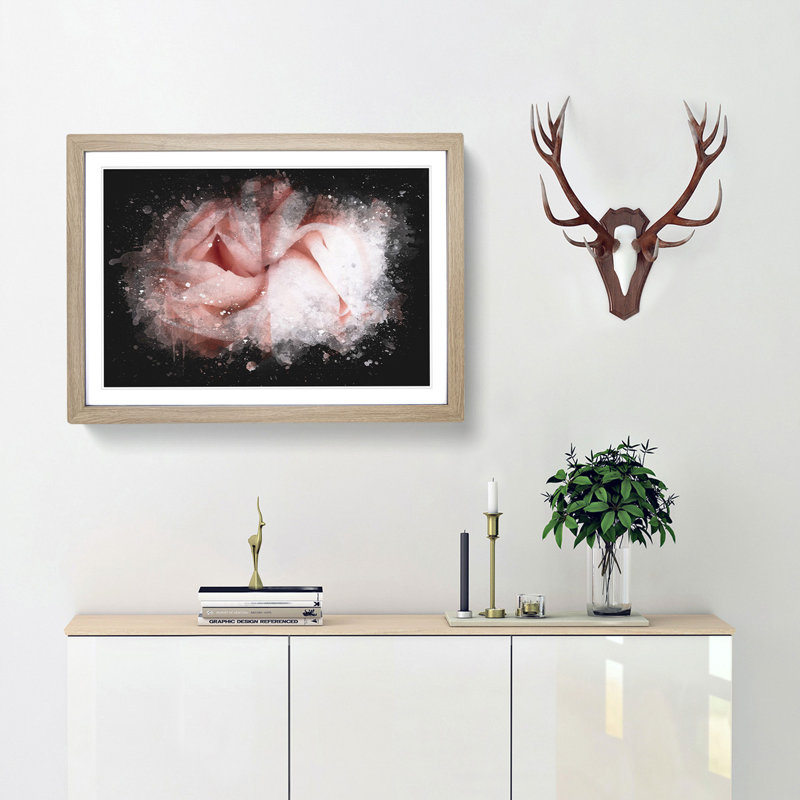 Petals of a Pink Carnation - Picture Frame Graphic Art Print, Oak Framed, 62cm H x 87cm W x 2cm D