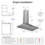 VIKIO 36" 500CFM Convertible Wall Mount Range Hood in Stainless Steel with LED Lighting, Smart Delay and Touch Control