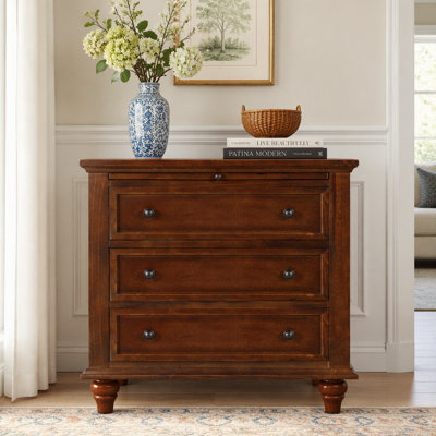 3-Drawer Storage Wood Cabinet, End Table with Pull out Tray, Ideal for Multiple Spaces and Efficient Organization
