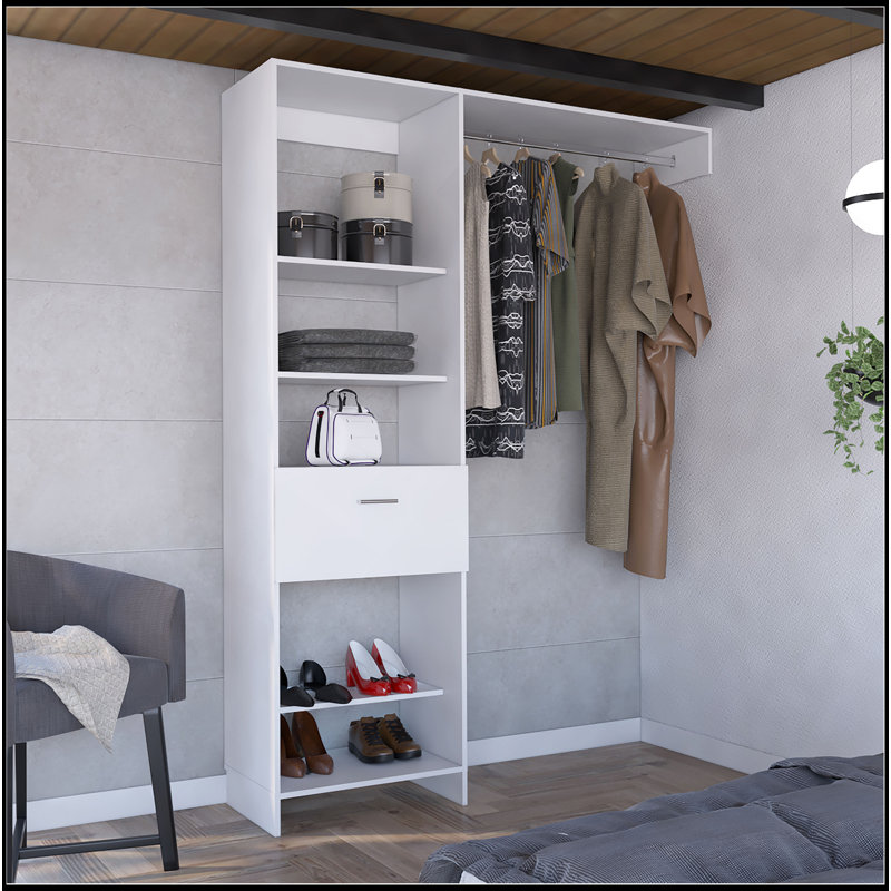 150 Closet System British, Bedroom, White, White