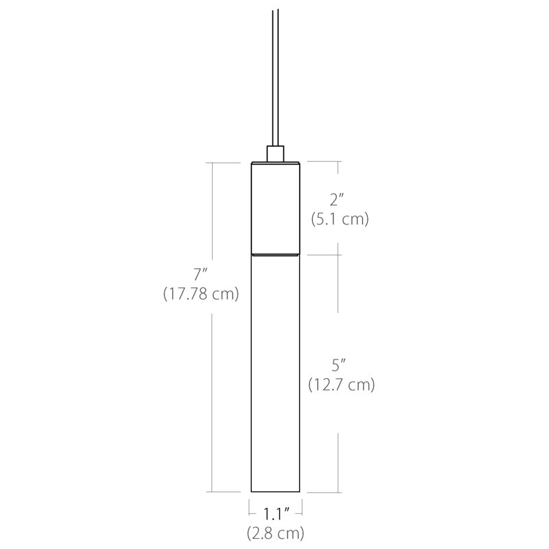 Bubble 1 - Light Single Cylinder LED Pendant, Matte Black