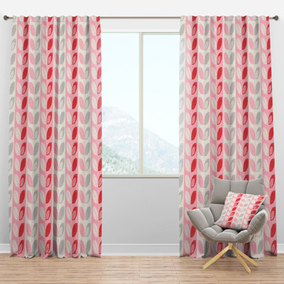 Botanical Retro Design I - Mid-Century Curtain - Velvet Room darkening - 1 panel