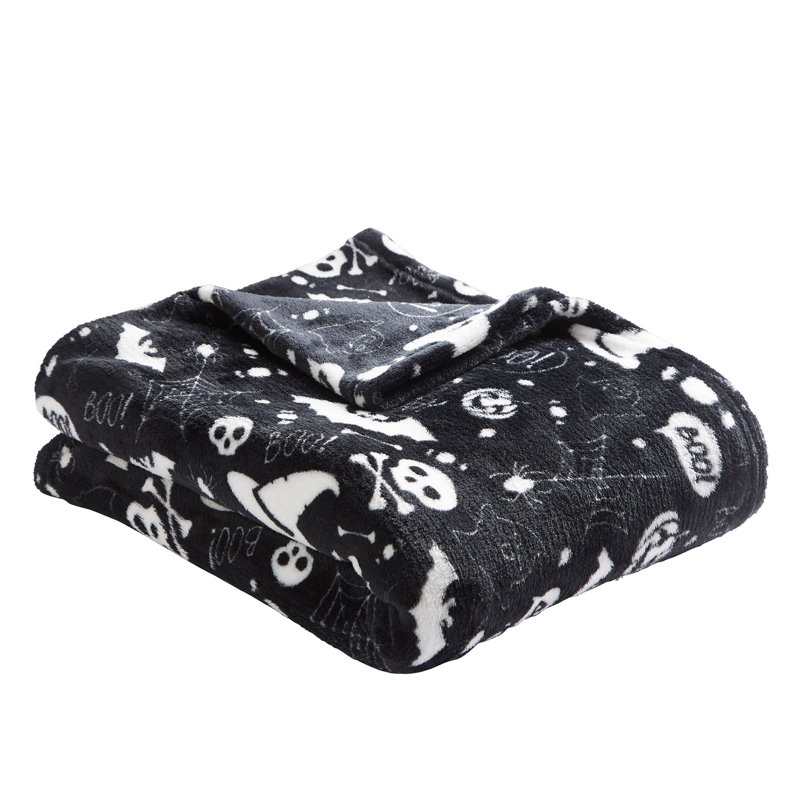 Boo Block Print Blanket