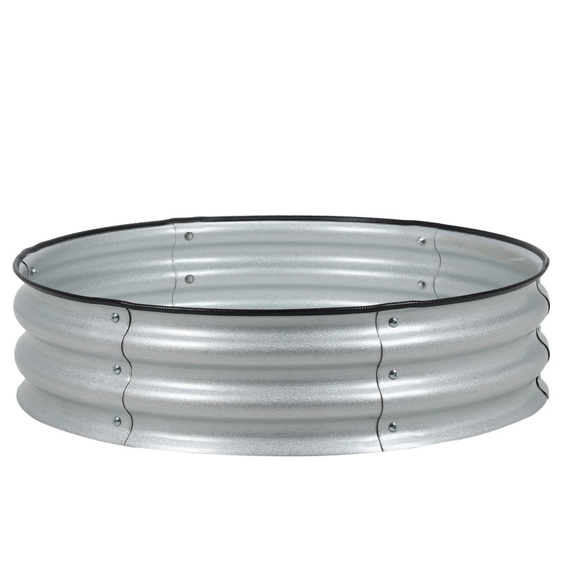 Lit de jardin surélevé en métal 2,5 pi x 2,5 pi Cotilla, Argent
