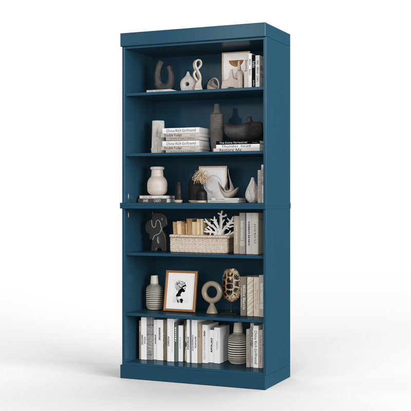 Bibliothèque à 6 tablettes Palace Imports, Bleu sarcelle