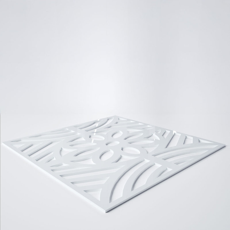 Petits panneaux muraux décoratifs en acrylique Hesperia, petit, l 11 3/8 po x H 11 3/8 po x T 1/8 po, blanc, Blanc