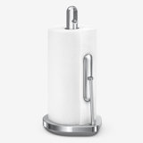 Tension Arm Standing Paper Towel Holder, Brushed Stainless Steel,Silver