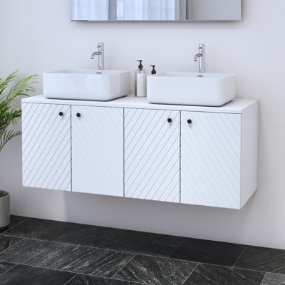 Meuble-lavabo double 47,2 po avec comptoir Karaya