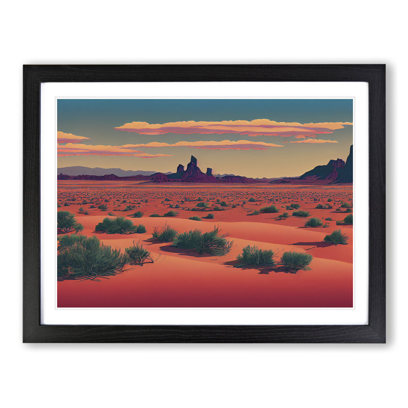 Traditional Desert - Single Picture Frame Print, Black Framed, 46cm H x 64cm W x 2cm D