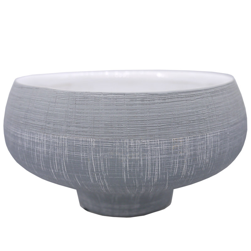 Tbridge Ceramic Modern Planter, Home Décor, Grey Blue Two Toned, 5.25" H x 5" W x 5" D