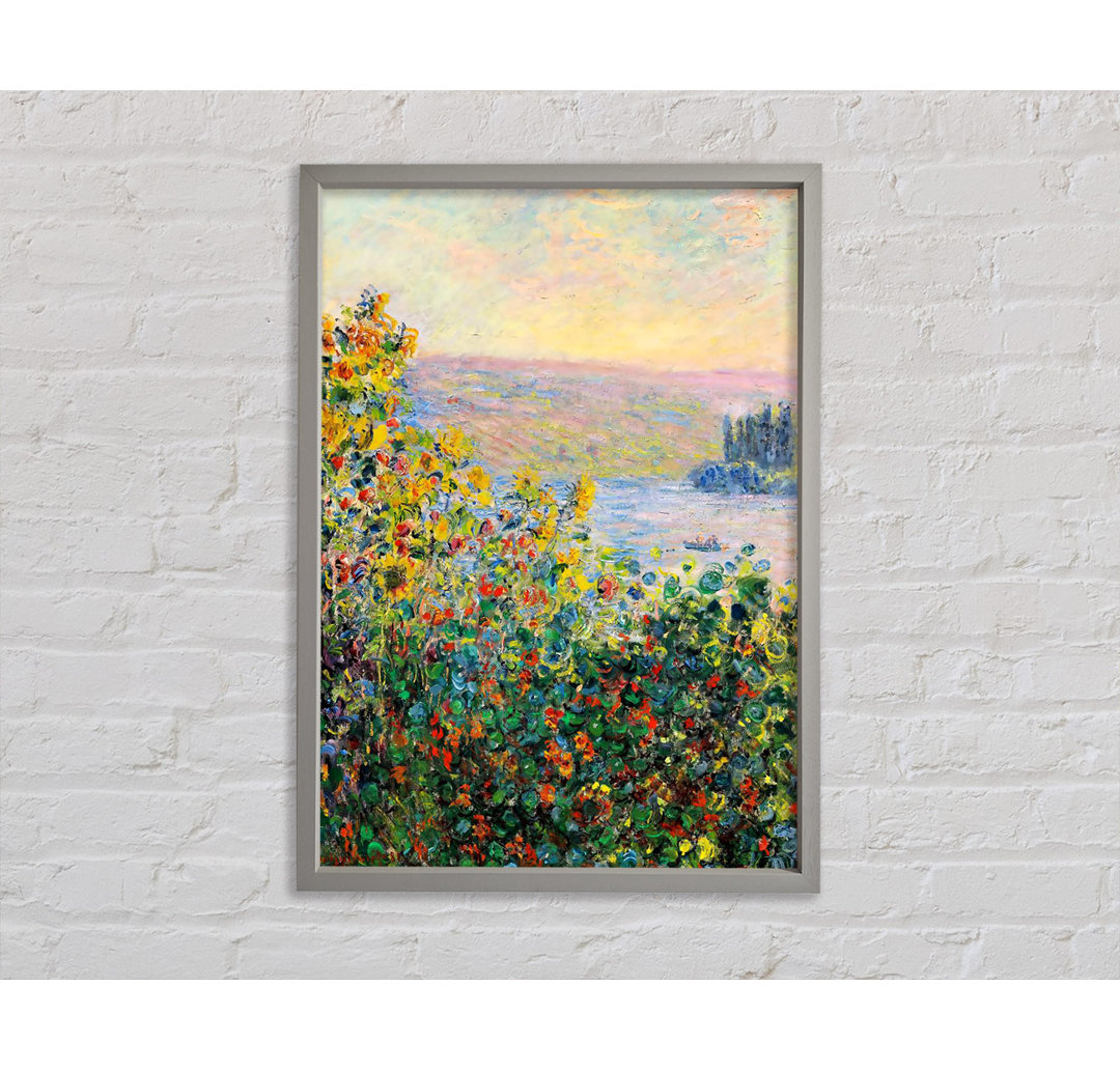 Monet Blumenbeete in Vetheuil - Druck