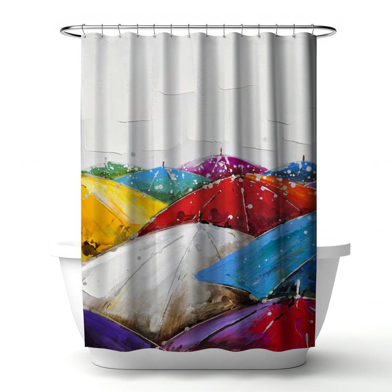 Shower Curtain MI1 – Polyester Shower Curtain, Dye Sublimation Print, 71" W × 74" L, Multicolor 