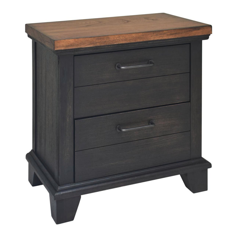 Bear Creek - Table de chevet - Deux tiroirs, Brun foncé