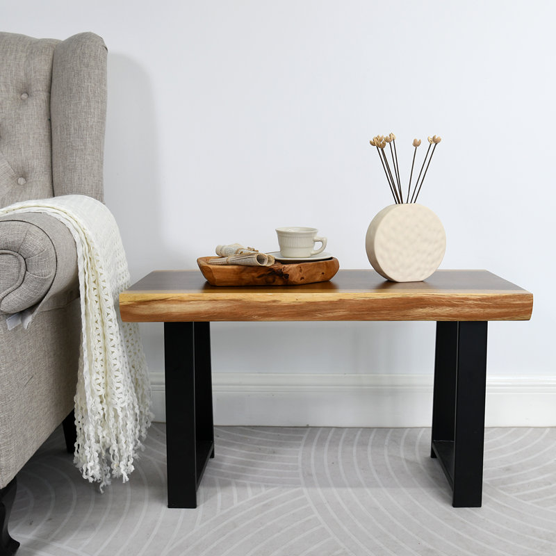 Banc en bois massif Laoma, H 18 po x l 31 po x P 13 po
