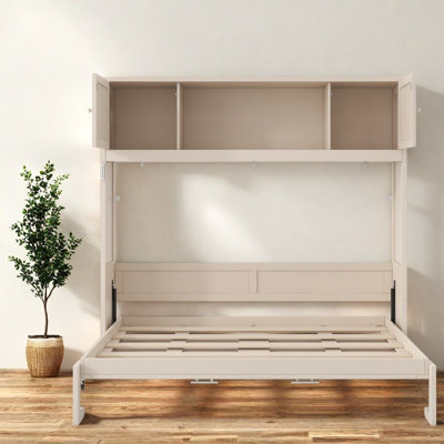Lits peu encombrants avec rangement, panneau de rangement en bois aggloméré rustique pour la maison