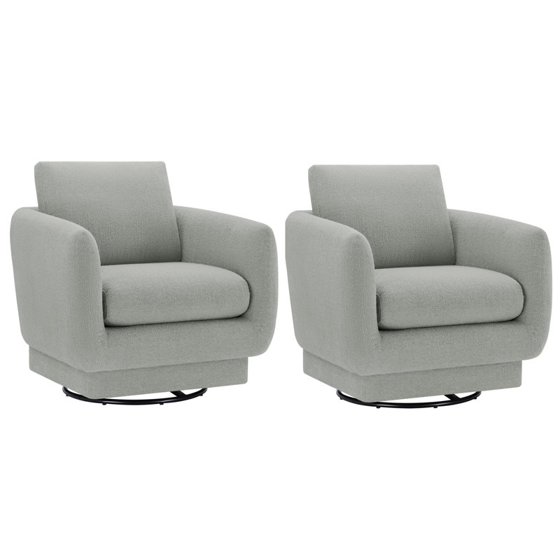 Ramel 33'' Wide Swivel Armchair, Mellow Stone