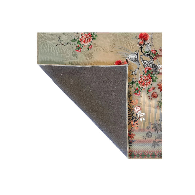 Floral Themed Multicolored Abstract Motifs Flower And Cloud Patterned Modern Decorative Carpet, Rectangle 4' x 5'11"