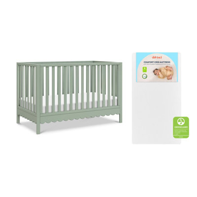 Sammy Scallop 4-in-1 Convertible Crib+ Matt. Bndl