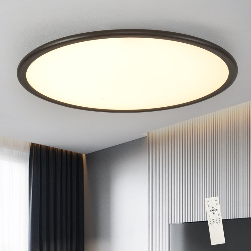 Deshunda 1 - Light LED Flush Mount, Black, 4cm H x 50cm W x 50cm D