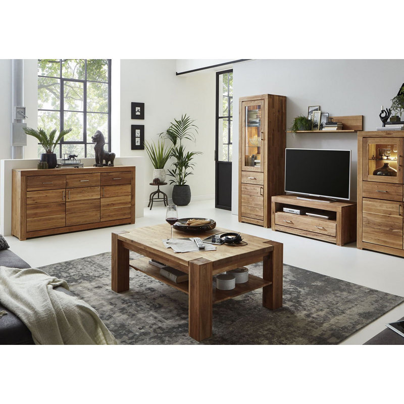 Berlin Solid Wood Solid Coffee Table with Storage