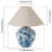 Handmade Starry Sky Ceramic Table Lamp – Blue & White Linen Shade For Living Room , Bedroom & Bedside
